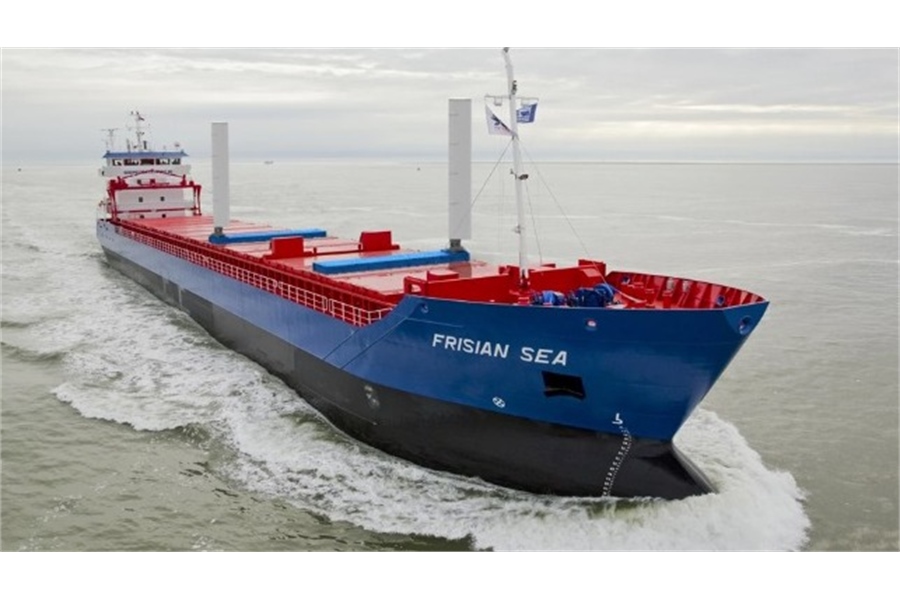 Dutch Cargo Ship Sails with New Wind-Assisted Technology